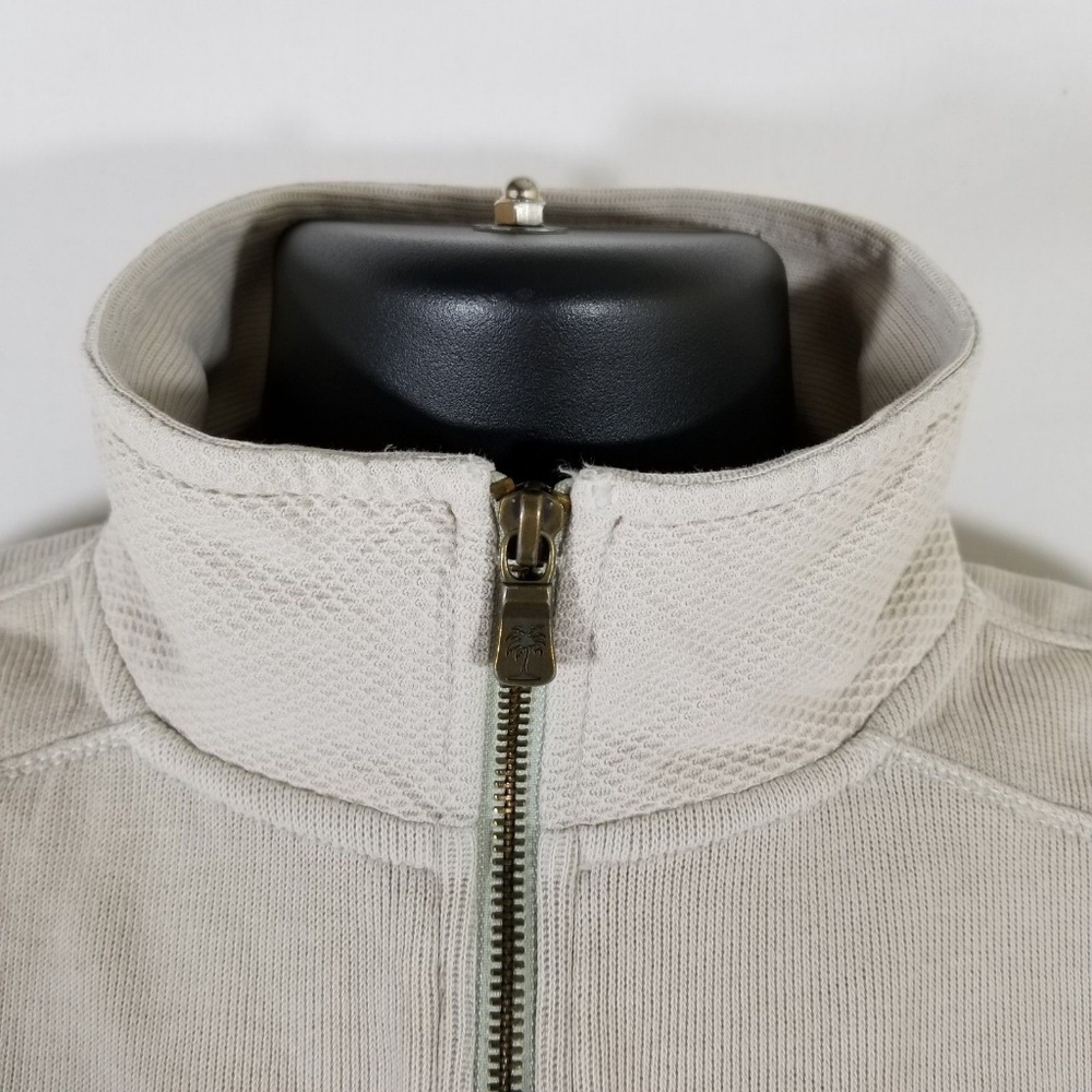 Tommy Bahama XL 1/4 zip Beige Sweater Large Marlin - Picture 2 of 8